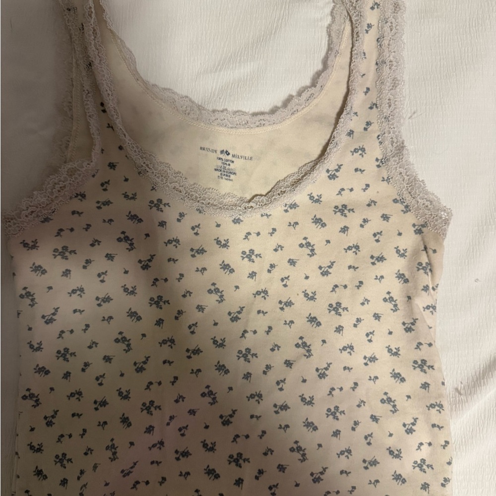 Brandy Melville Cream Lace Tank